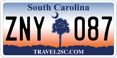 SC license plate ZNY087