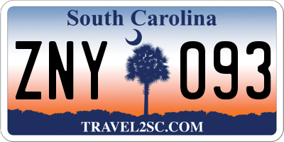 SC license plate ZNY093