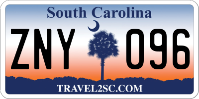 SC license plate ZNY096
