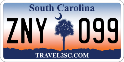 SC license plate ZNY099