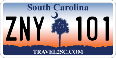 SC license plate ZNY101