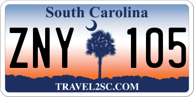 SC license plate ZNY105