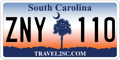 SC license plate ZNY110