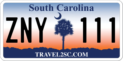 SC license plate ZNY111