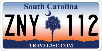 SC license plate ZNY112