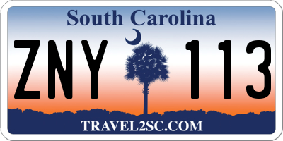 SC license plate ZNY113