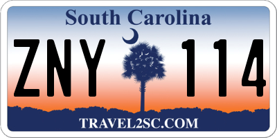 SC license plate ZNY114