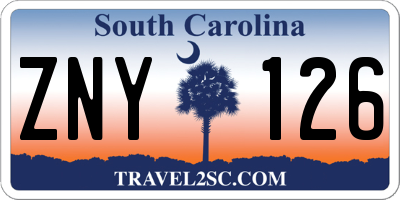 SC license plate ZNY126
