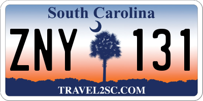 SC license plate ZNY131