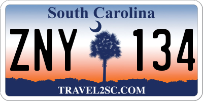 SC license plate ZNY134