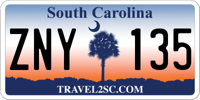 SC license plate ZNY135