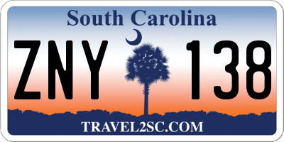 SC license plate ZNY138