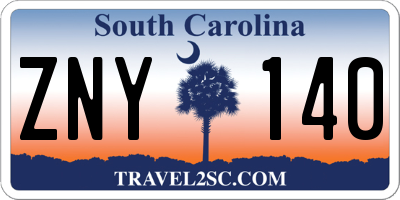 SC license plate ZNY140