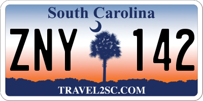 SC license plate ZNY142