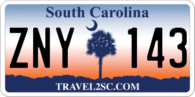 SC license plate ZNY143