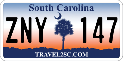 SC license plate ZNY147