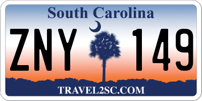 SC license plate ZNY149