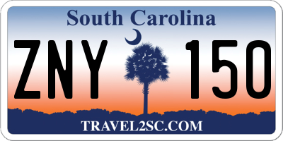 SC license plate ZNY150
