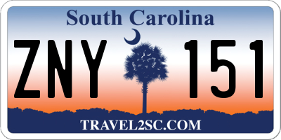 SC license plate ZNY151