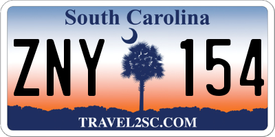 SC license plate ZNY154