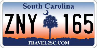 SC license plate ZNY165