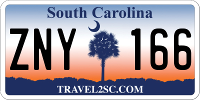 SC license plate ZNY166