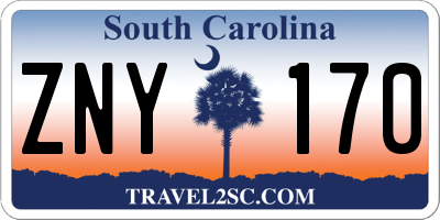 SC license plate ZNY170