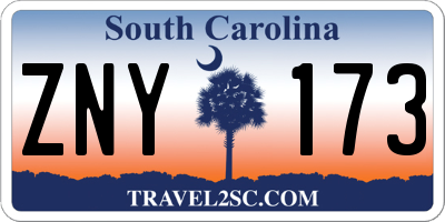 SC license plate ZNY173