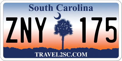 SC license plate ZNY175