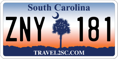 SC license plate ZNY181