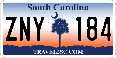 SC license plate ZNY184