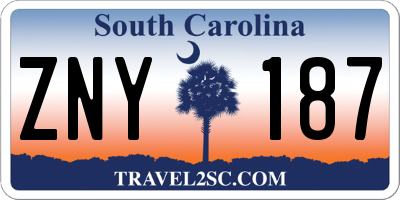 SC license plate ZNY187