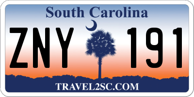 SC license plate ZNY191