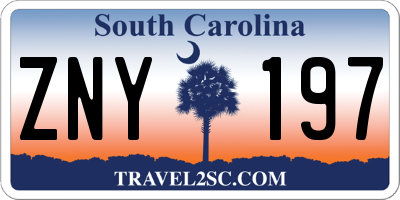 SC license plate ZNY197
