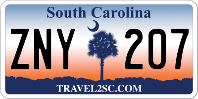 SC license plate ZNY207