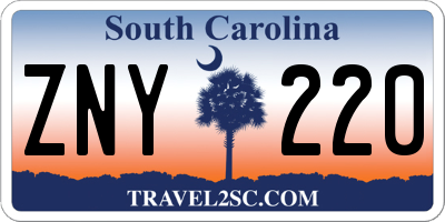 SC license plate ZNY220
