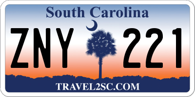 SC license plate ZNY221