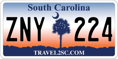 SC license plate ZNY224