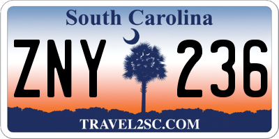 SC license plate ZNY236