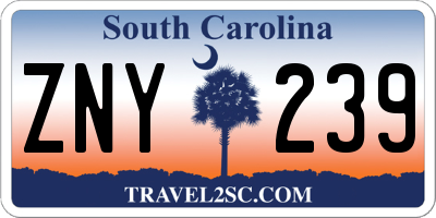 SC license plate ZNY239