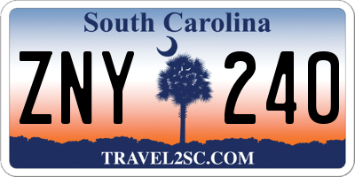 SC license plate ZNY240
