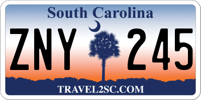 SC license plate ZNY245