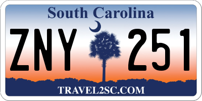 SC license plate ZNY251