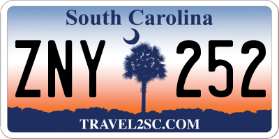 SC license plate ZNY252