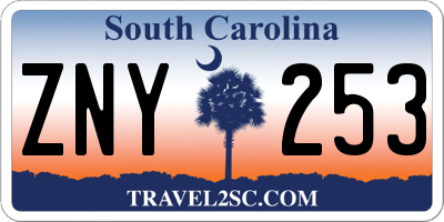 SC license plate ZNY253