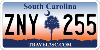 SC license plate ZNY255