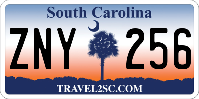 SC license plate ZNY256
