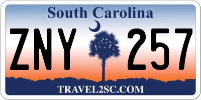 SC license plate ZNY257