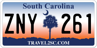 SC license plate ZNY261