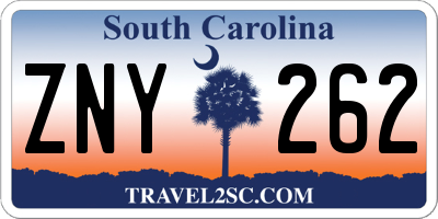 SC license plate ZNY262